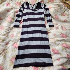 People Tree Blue Stripe Sweater Dress size M